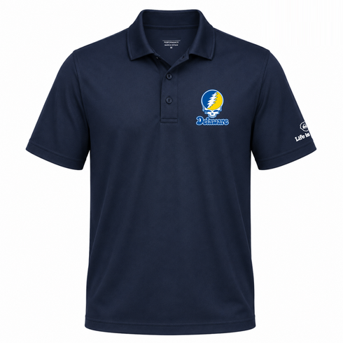Delaware Stealie Premium Unisex Polo — Design: Delaware University of — Navy