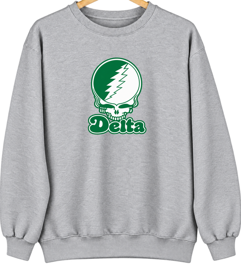 Delta Stealie Premium Unisex Crewneck — Design: Delta State University — Sport Grey