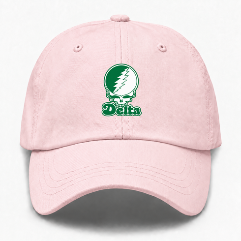 Delta Stealie Premium Unisex Dad Hat — Design: Delta State University — Pink