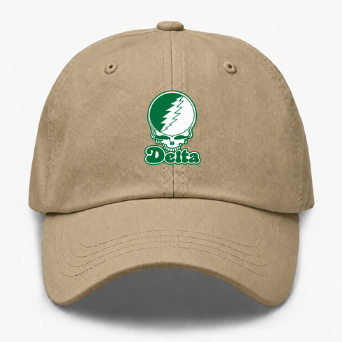 Delta Stealie Premium Unisex Dad Hat — Design: Delta State University — Khaki