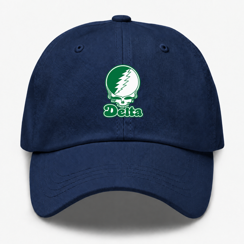 Delta Stealie Premium Unisex Dad Hat — Design: Delta State University — Navy