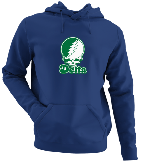 Delta Stealie Premium Unisex Hoodie — Design: Delta State University — Navy