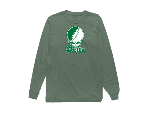 Delta Stealie Premium Unisex Long-Sleeve — Design: Delta State University — Light Green