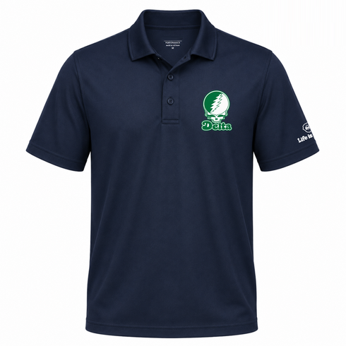 Delta Stealie Premium Unisex Polo — Design: Delta State University — Navy
