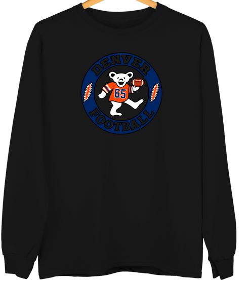 Denver Football Dancing Bear Premium Crewneck — Denver Broncos — Black