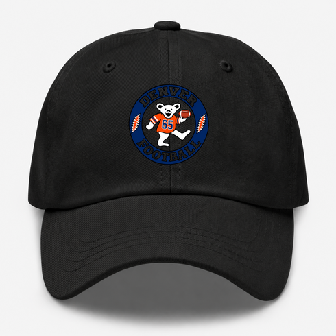 Denver Football Dancing Bear Premium Dad Hat — Denver Broncos — Black