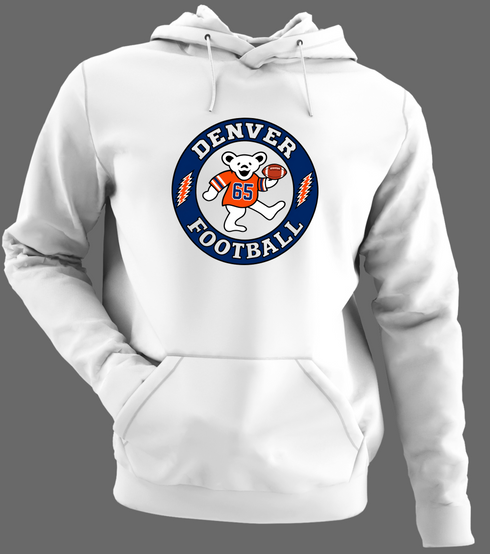 Denver Football Dancing Bear Premium Hoodie — Denver Broncos — White