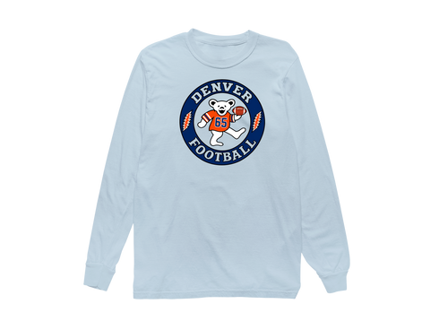 Denver Football Dancing Bear Premium Long-Sleeve — Denver Broncos — Chambray
