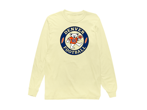 Denver Football Dancing Bear Premium Long-Sleeve — Denver Broncos — Butter