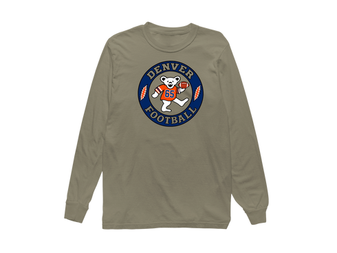 Denver Football Dancing Bear Premium Long-Sleeve — Denver Broncos — Sandstone