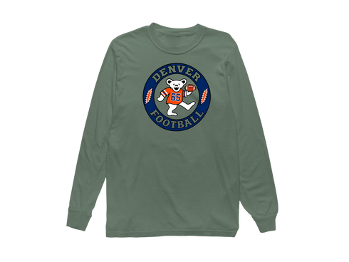 Denver Football Dancing Bear Premium Long-Sleeve — Denver Broncos — Light Green
