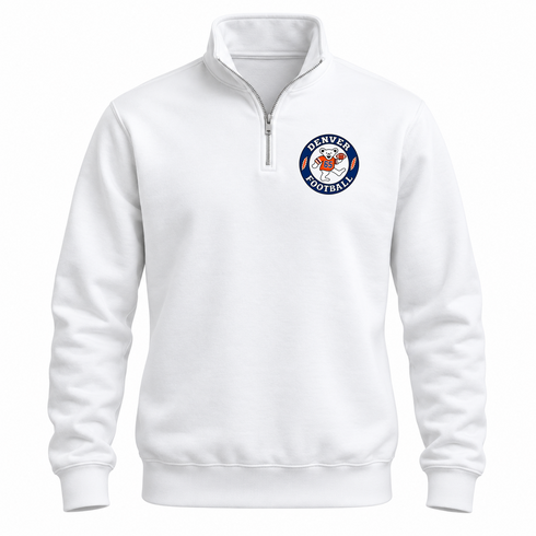 Denver Football Dancing Bear Premium Quarter-Zip — Denver Broncos — White