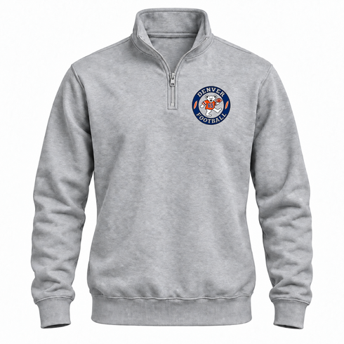 Denver Football Dancing Bear Premium Quarter-Zip — Denver Broncos — Sport Grey
