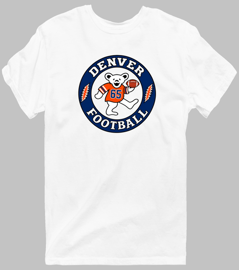 Denver Football Dancing Bear Premium T-Shirt — Denver Broncos — White