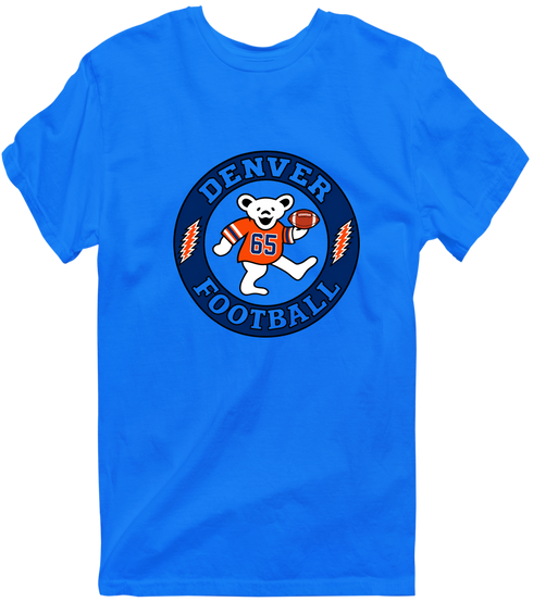 Denver Football Dancing Bear Premium T-Shirt — Denver Broncos — Royal