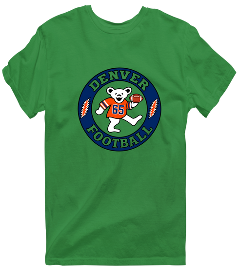 Denver Football Dancing Bear Premium T-Shirt — Denver Broncos — Irish Green