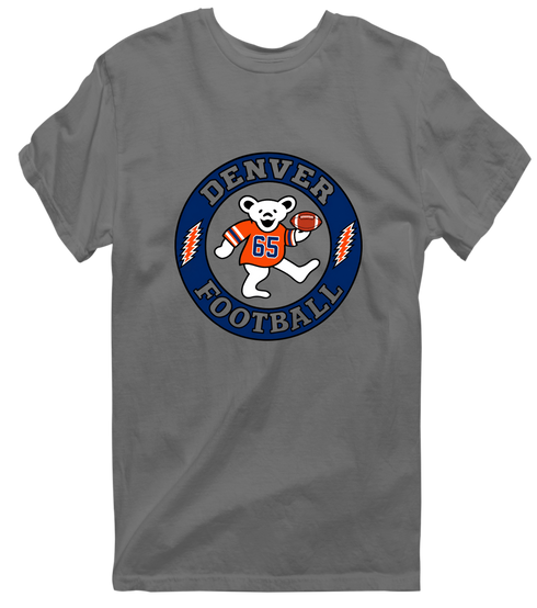 Denver Football Dancing Bear Premium T-Shirt — Denver Broncos — Charcoal