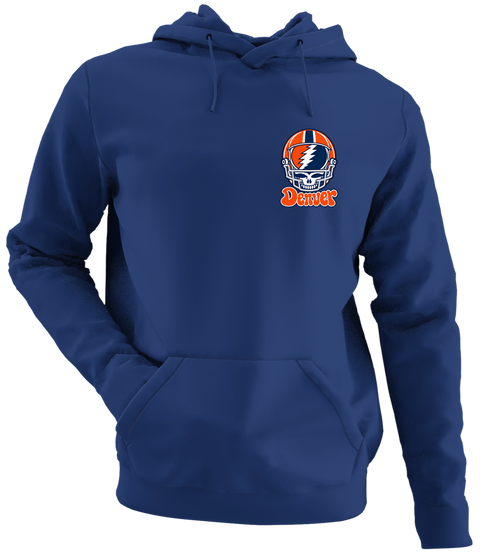 Denver Helmet Stealie Premium Unisex Hoodie — Denver Broncos — Navy