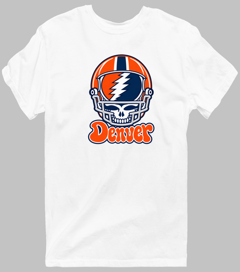 Denver Helmet Stealie Premium Unisex T-Shirt — Denver Broncos — White