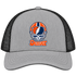 Denver Helmet Stealie Premium Unisex Trucker Cap — Denver Broncos — Heather Grey/Black