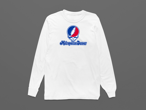 Denver Stealie Premium Unisex Long-Sleeve — Design: Denver University of — White