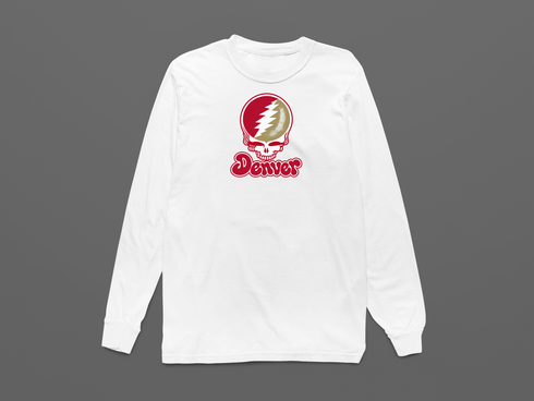 Denver Stealie Premium Unisex Long-Sleeve — Design: Denver University of — White