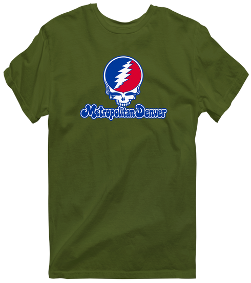 Denver Stealie Premium Unisex T-Shirt — Design: Denver University of — Military Green