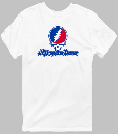 Denver Stealie Premium Unisex T-Shirt — Design: Denver University of — White