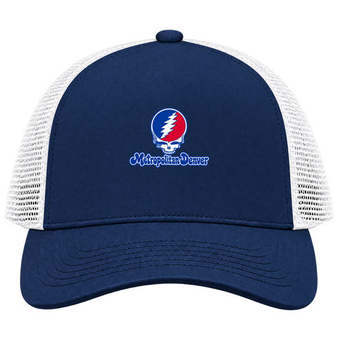 Denver Stealie Premium Unisex Trucker Cap — Design: Denver University of — Navy/White