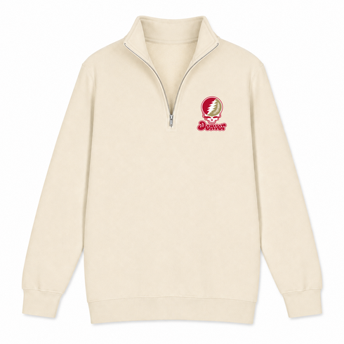 Denver Stealie Premium Unisex Quarter-Zip — Design: Denver University of — Sand
