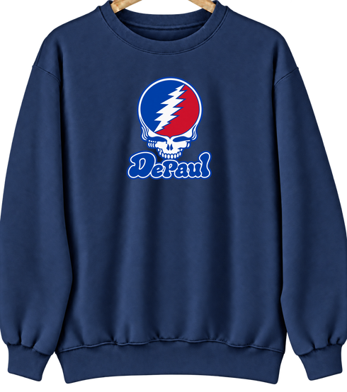 DePaul Stealie Premium Unisex Crewneck — Design: DePaul University — Navy