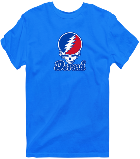 DePaul Stealie Premium Unisex T-Shirt — Design: DePaul University — Royal
