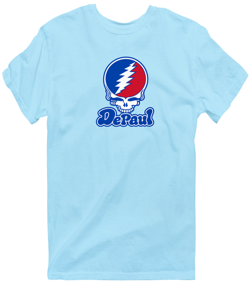 DePaul Stealie Premium Unisex T-Shirt — Design: DePaul University — Light Blue