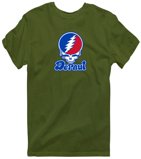 DePaul Stealie Premium Unisex T-Shirt — Design: DePaul University — Military Green