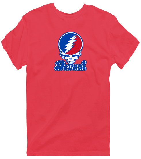 DePaul Stealie Premium Unisex T-Shirt — Design: DePaul University — Heather Red