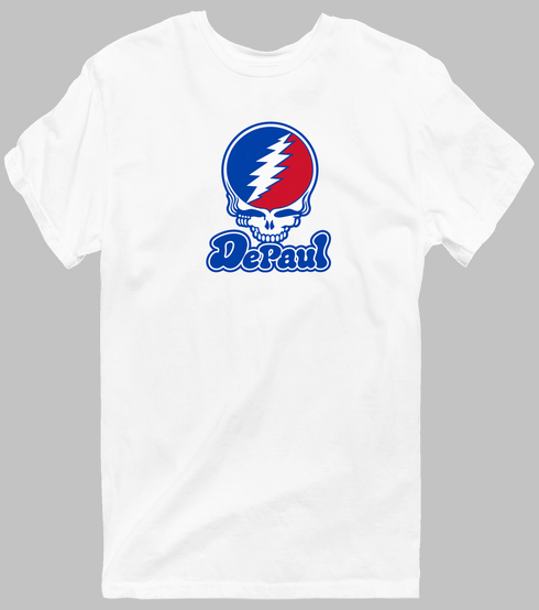 DePaul Stealie Premium Unisex T-Shirt — Design: DePaul University — White