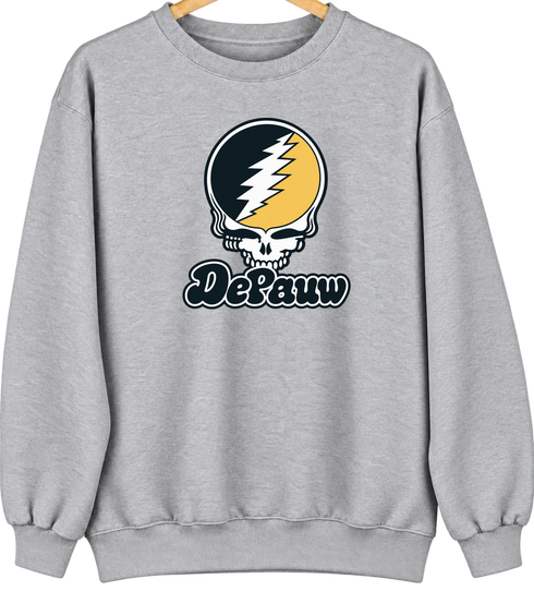 Depauw Stealie Premium Unisex Crewneck — Design: Depauw University — Sport Grey