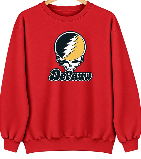 Depauw Stealie Premium Unisex Crewneck — Design: Depauw University — Red