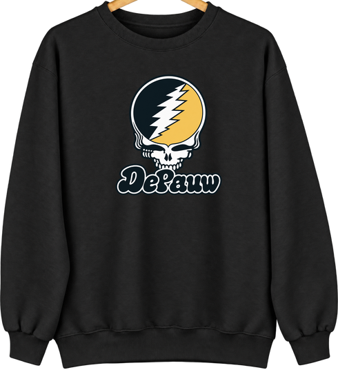 Depauw Stealie Premium Unisex Crewneck — Design: Depauw University — Black