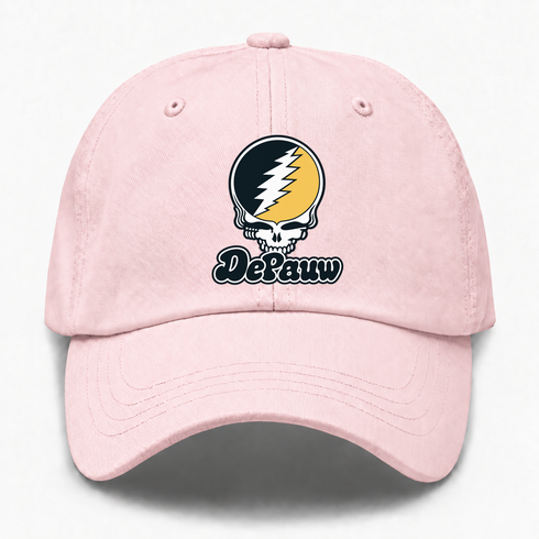 Depauw Stealie Premium Unisex Dad Hat — Design: Depauw University — Pink