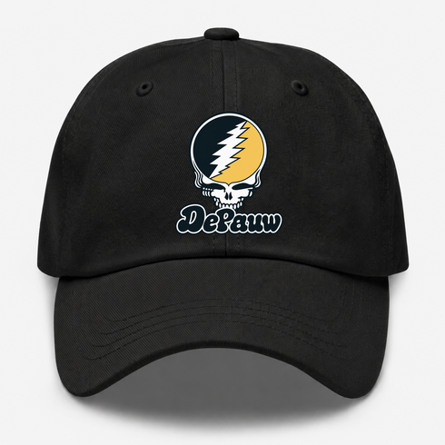 Depauw Stealie Premium Unisex Dad Hat — Design: Depauw University — Black