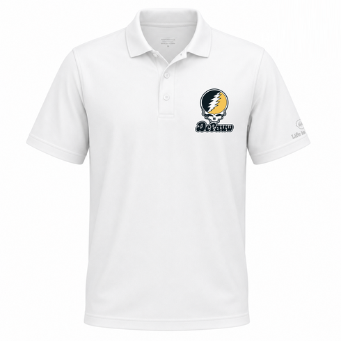 Depauw Stealie Premium Unisex Polo — Design: Depauw University — White