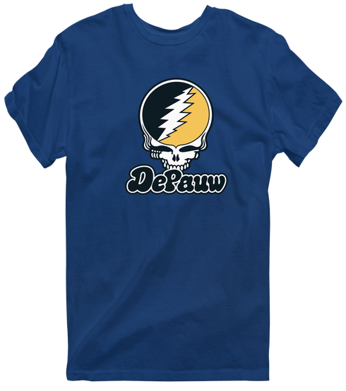 Depauw Stealie Premium Unisex T-Shirt — Design: Depauw University — Navy
