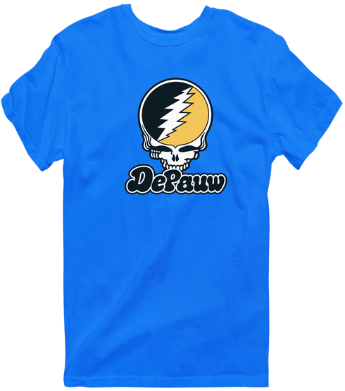 Depauw Stealie Premium Unisex T-Shirt — Design: Depauw University — Royal
