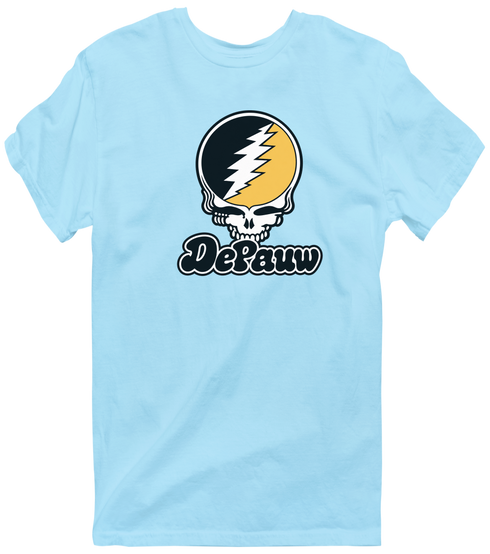 Depauw Stealie Premium Unisex T-Shirt — Design: Depauw University — Light Blue