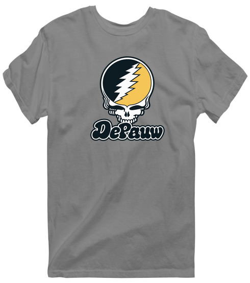Depauw Stealie Premium Unisex T-Shirt — Design: Depauw University — Dark Heather
