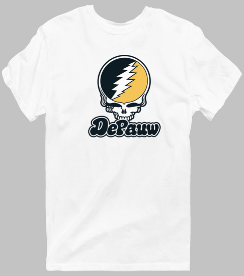 Depauw Stealie Premium Unisex T-Shirt — Design: Depauw University — White