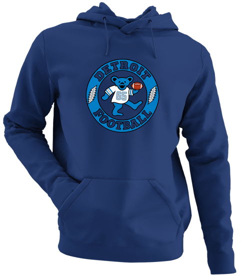 Detroit Football Dancing Bear Premium Hoodie — Detroit Lions — Navy