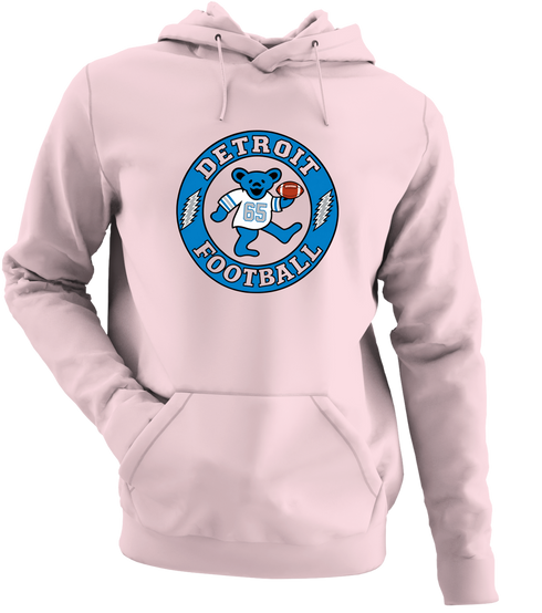 Detroit Football Dancing Bear Premium Hoodie — Detroit Lions — Light Pink