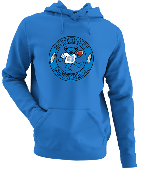 Detroit Football Dancing Bear Premium Hoodie — Detroit Lions — Royal